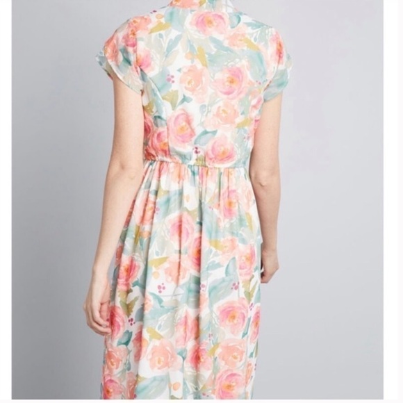 Modcloth Prim With Pizzazz Chiffon Midi Dress Size Medium - Picture 2 of 9